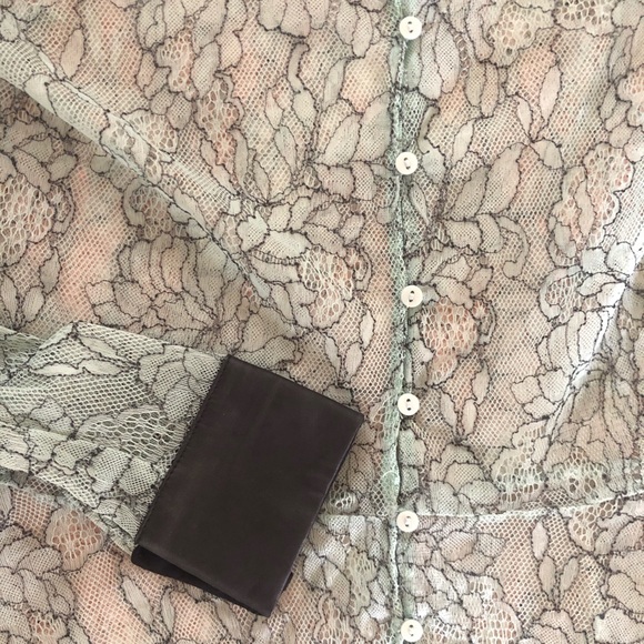 Green lace blouse Zara - Picture 4 of 6